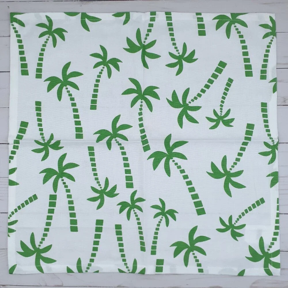 Fabric Dinner Napkins Palm Trees 18x18 Set of 4 Tropical